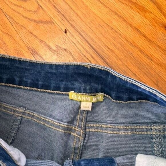 Gianni Bini Denim Split Side Wide-Leg Coulotte Jeans Size L - Picture 4 of 10